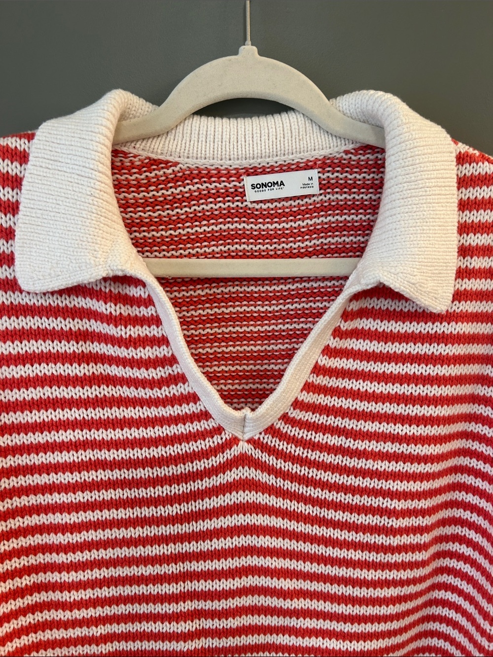 Sonoma Striped V-Neck Polo Sweater New Size Medium! - Picture 3 of 7